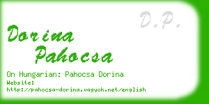 dorina pahocsa business card